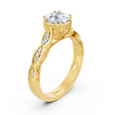 Diamond and ruby ​​ring yellow gold