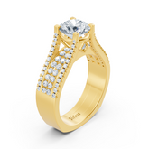 Bague Éternité et Pavé de Diamants en Or Jaune