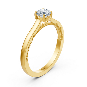 Birgie Sirius Gelbgold Solitär Diamantring mit Rundschliff