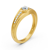 0.30 carat diamond accent ring in yellow gold with side diamonds