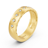 Bague élégante en or jaune et diamant | 14K | 0,11 ct