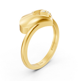 Bague cœur enchanteresse Vernive Everling en or jaune avec pavé de diamants