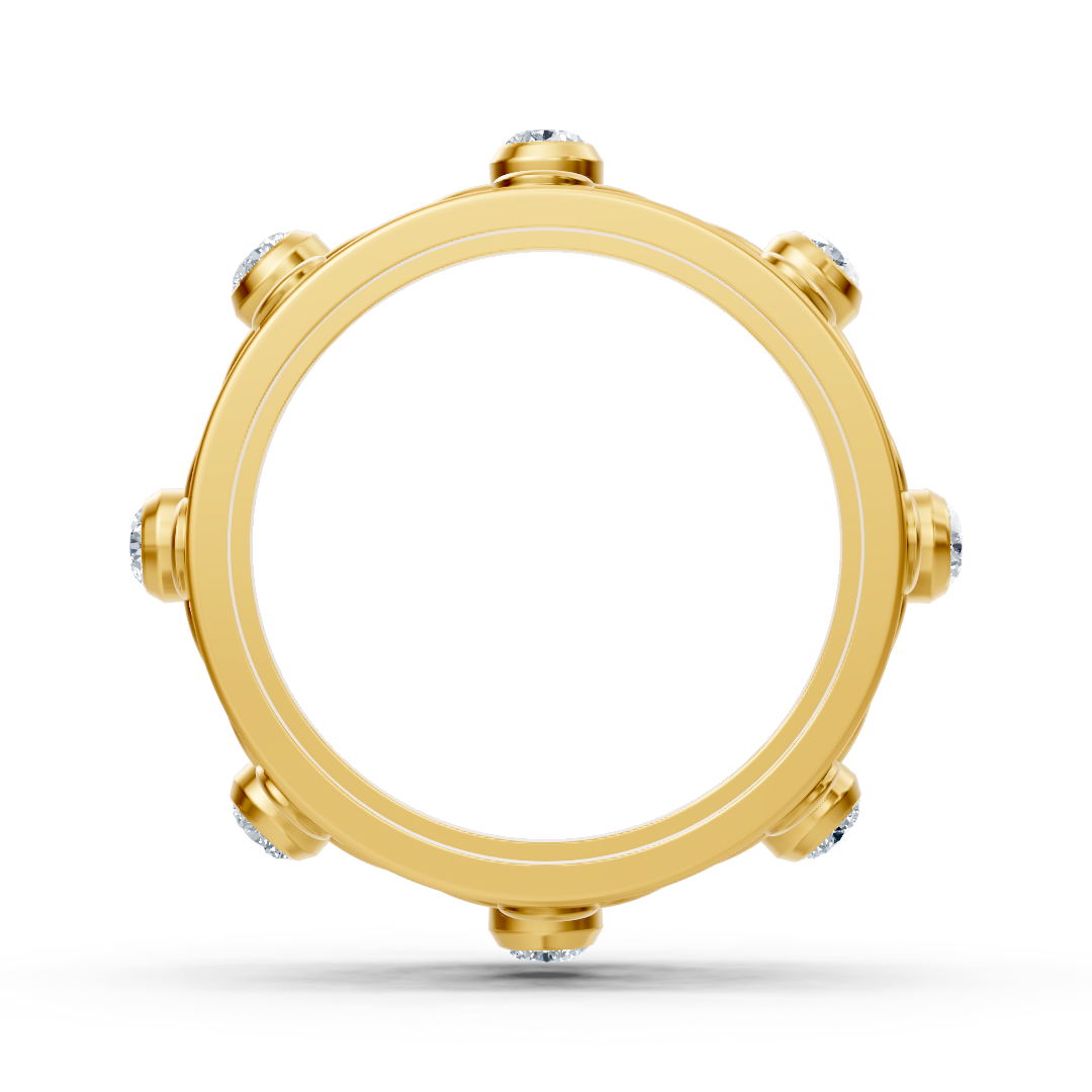 Bague fleur en filigrane avec diamants en or jaune 14 carats