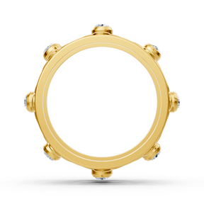 Bague fleur en filigrane avec diamants en or jaune 14 carats