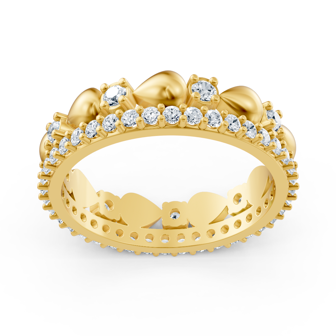 Birgie Diamant-Ewigkeitsring 14K Gelbgold – Rundschliff, 2 mm & 1,5 mm