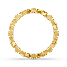 Bague en or jaune avec diamants et motif filigrané