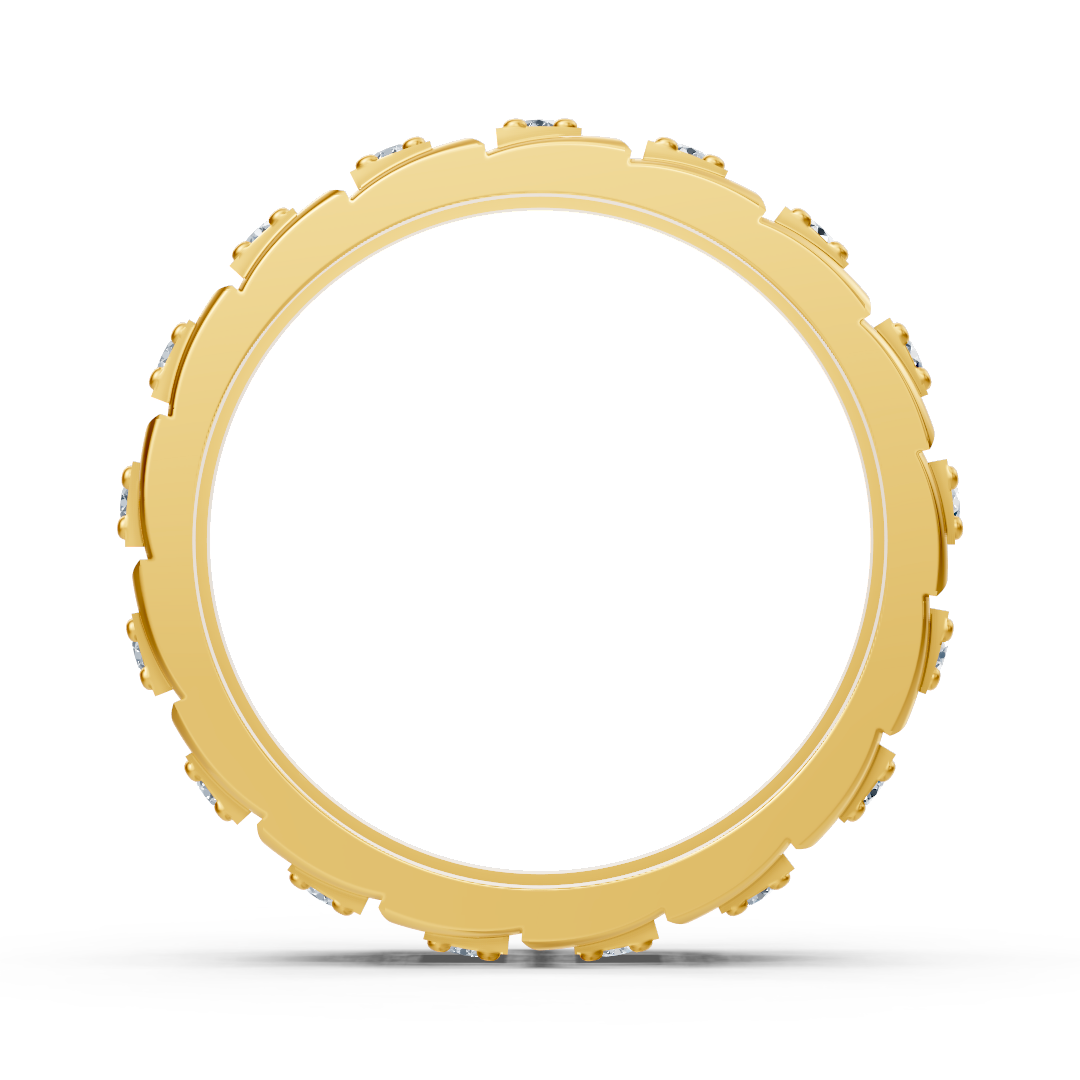 Gelbgoldener Diamantring mit quadratischem Design