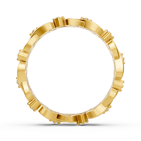 Gelbgoldener Diamantring mit Unendlichkeitsdesign