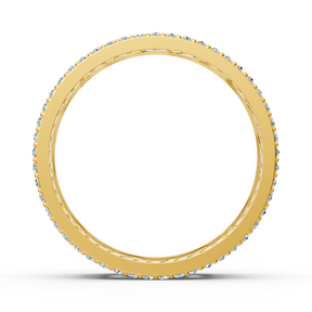 Bague moderne en or jaune avec diamants ronds en forme de griffes