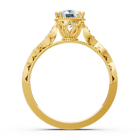 Diamond and ruby ​​ring yellow gold