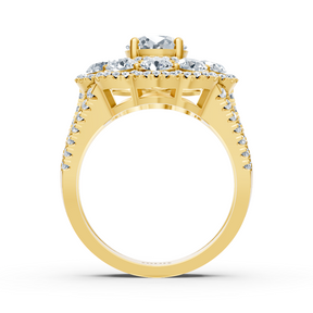 Diamond, emerald and ruby ​​ring yellow gold