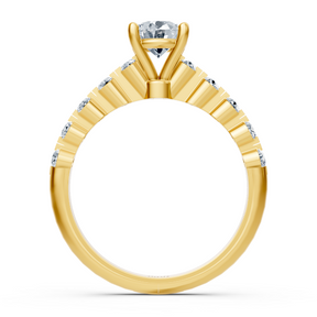 Bague Demi-Éternité et Solitaire Diamant Or Jaune