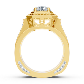 Birgie Sirius Gelbgold Passion Halo Diamantring mit Rundschliff