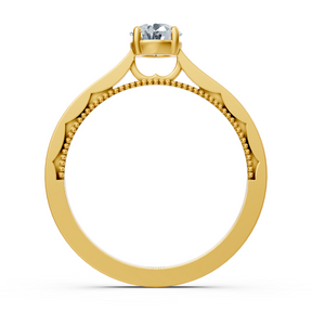 Birgie Sirius Gelbgold Solitär Diamantring mit Rundschliff