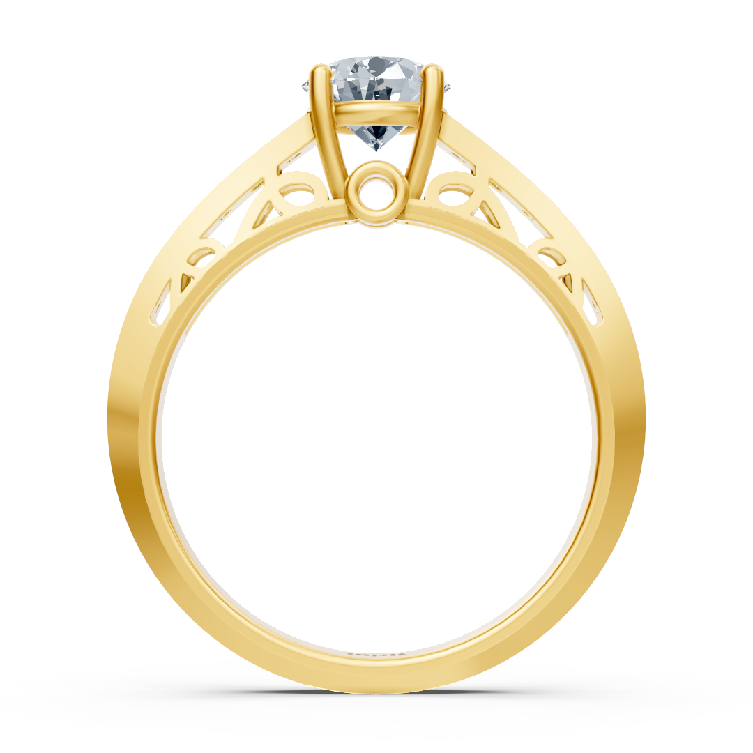 Birgie Gelbgold Kanalgefasster Diamantring mit Rundschliff