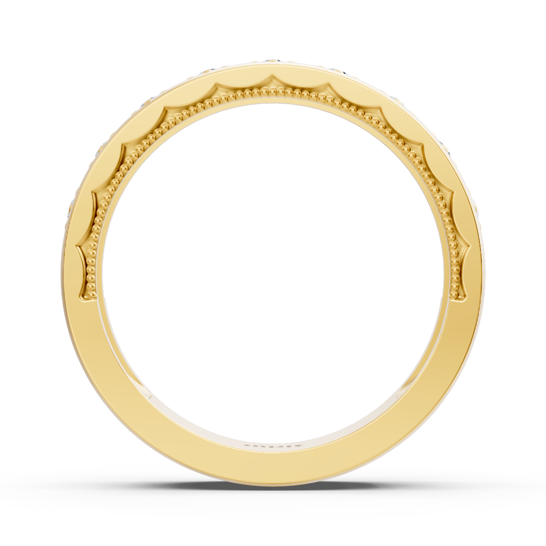 Bague élégante en or jaune et diamant | 14K | 0,11 ct