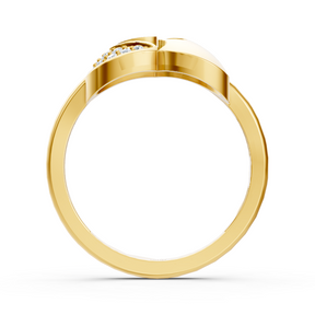 Bague cœur enchanteresse Vernive Everling en or jaune avec pavé de diamants
