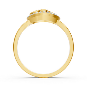 Anmutiger Herzform Diamantring in Gelbgold mit dezenten Pavé-Akzenten