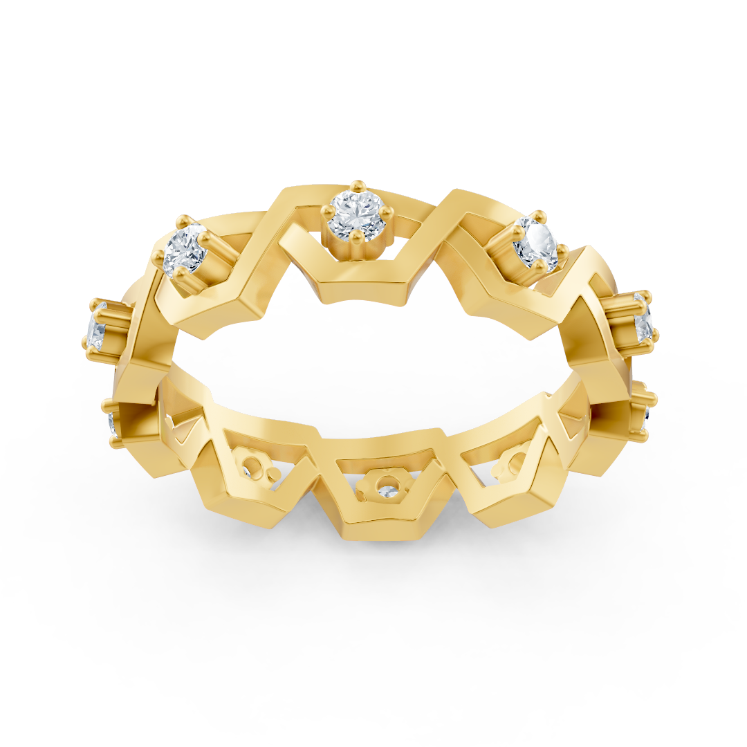 Exclusive 14K yellow gold diamond ring – prong setting, 0.35 carats