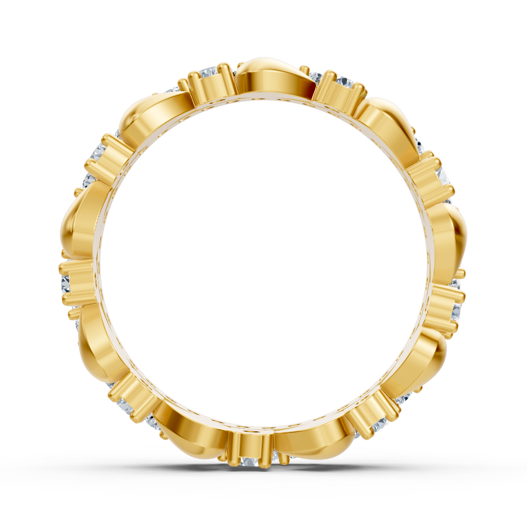 Birgie Diamant-Ewigkeitsring 14K Gelbgold – Rundschliff, 2 mm & 1,5 mm