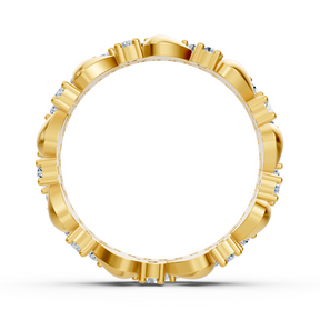 Birgie Diamant-Ewigkeitsring 14K Gelbgold – Rundschliff, 2 mm & 1,5 mm