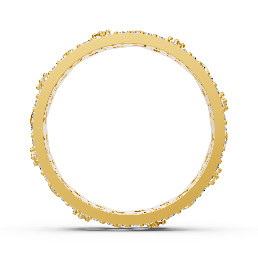 Gelbgoldener Diamantring mit Kettenmuster