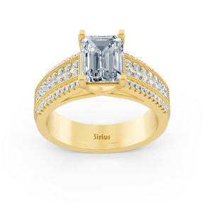 yellow gold octagon diamond engagement ring