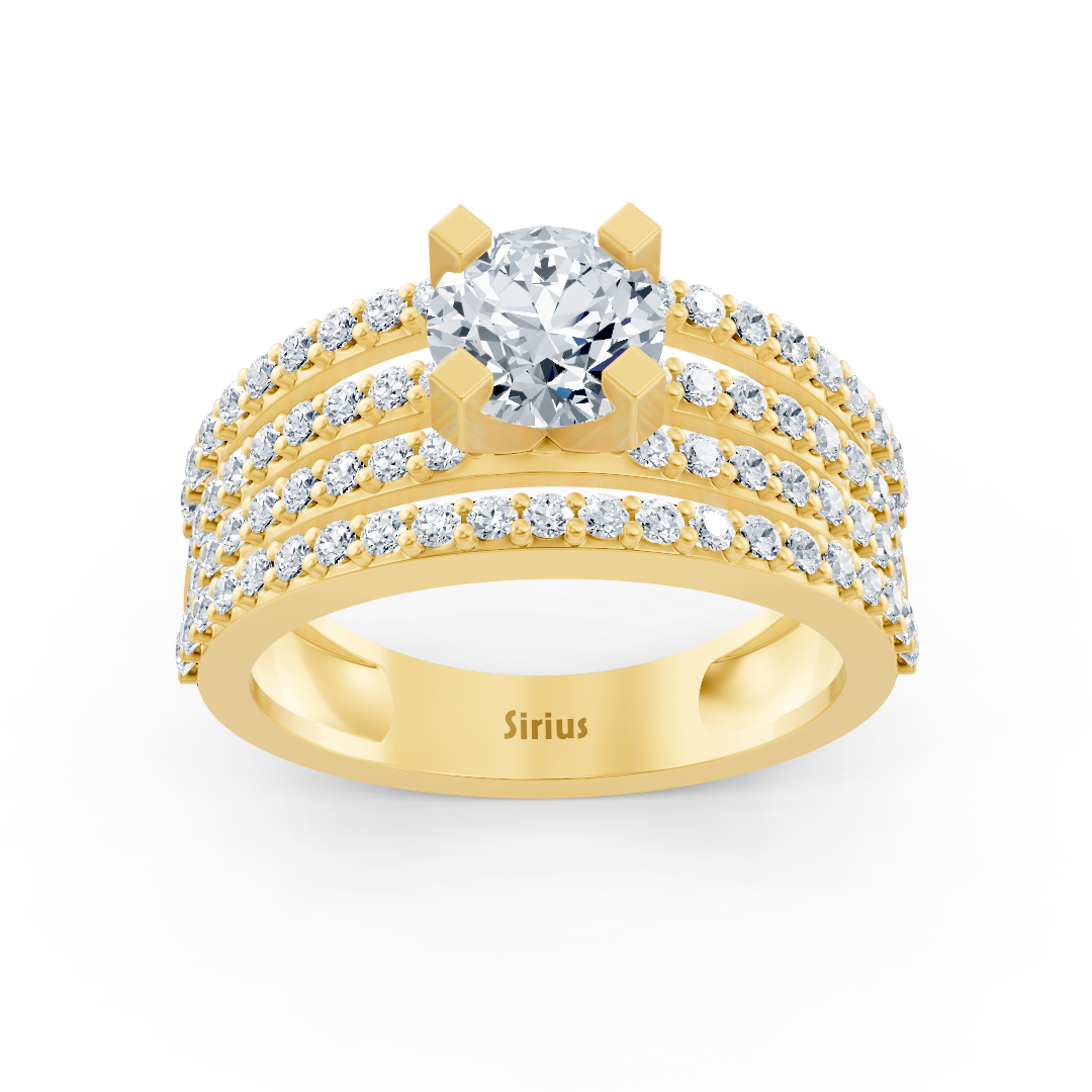 Bague Éternité et Solitaire Diamant Or Jaune