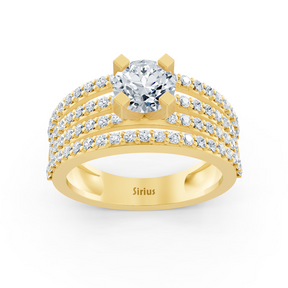 Bague Éternité et Solitaire Diamant Or Jaune