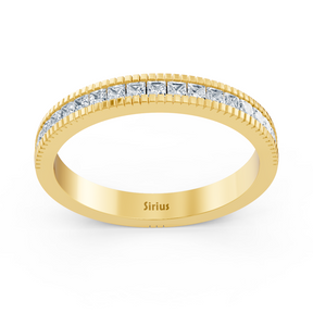 Bague en or jaune 14 carats avec diamant taille princesse