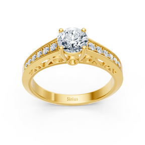 Birgie yellow gold channel-set round-cut diamond ring