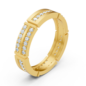 Exklusiver Diamantring 14K Gelbgold – 0,54 Karat Runddiamanten