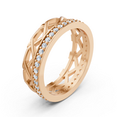 Exclusive diamond ring made of 14k rose gold with round diamonds