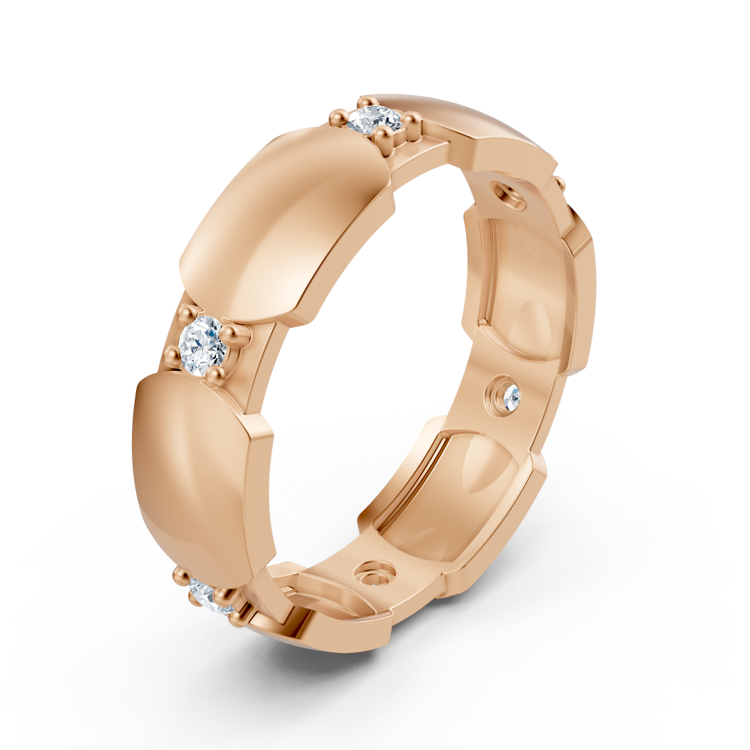 Exclusive diamond ring made of 14k rose gold with diamonds