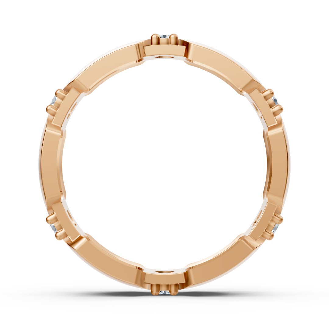Exclusive diamond ring made of 14k rose gold with diamonds