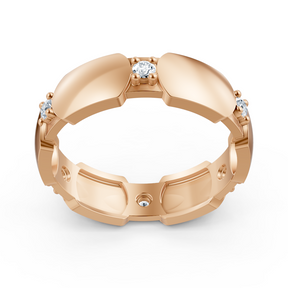 Exclusive diamond ring made of 14k rose gold with diamonds