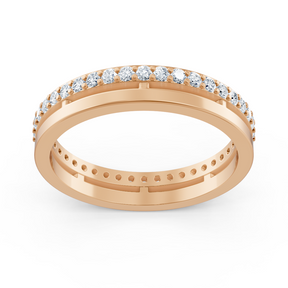 Bague d'éternité en diamant en or rose 14 carats – 0,42 ct