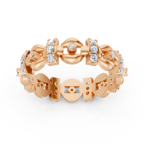 Bague en diamant fascinante avec un mélange de formes - or rose 14 carats, environ 0,40 carat