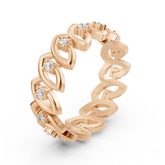 Elegant rose gold ring with round-cut diamonds – delicate design