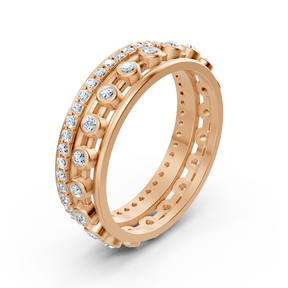 Bague Pırlanta Pavé en or rose 14 carats « Glamour »