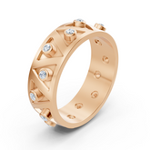 Birgie 14K Rosegold Diamant Zickzack Ring - Moderner Schwung