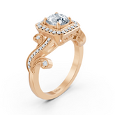Rose gold vintage diamond engagement ring