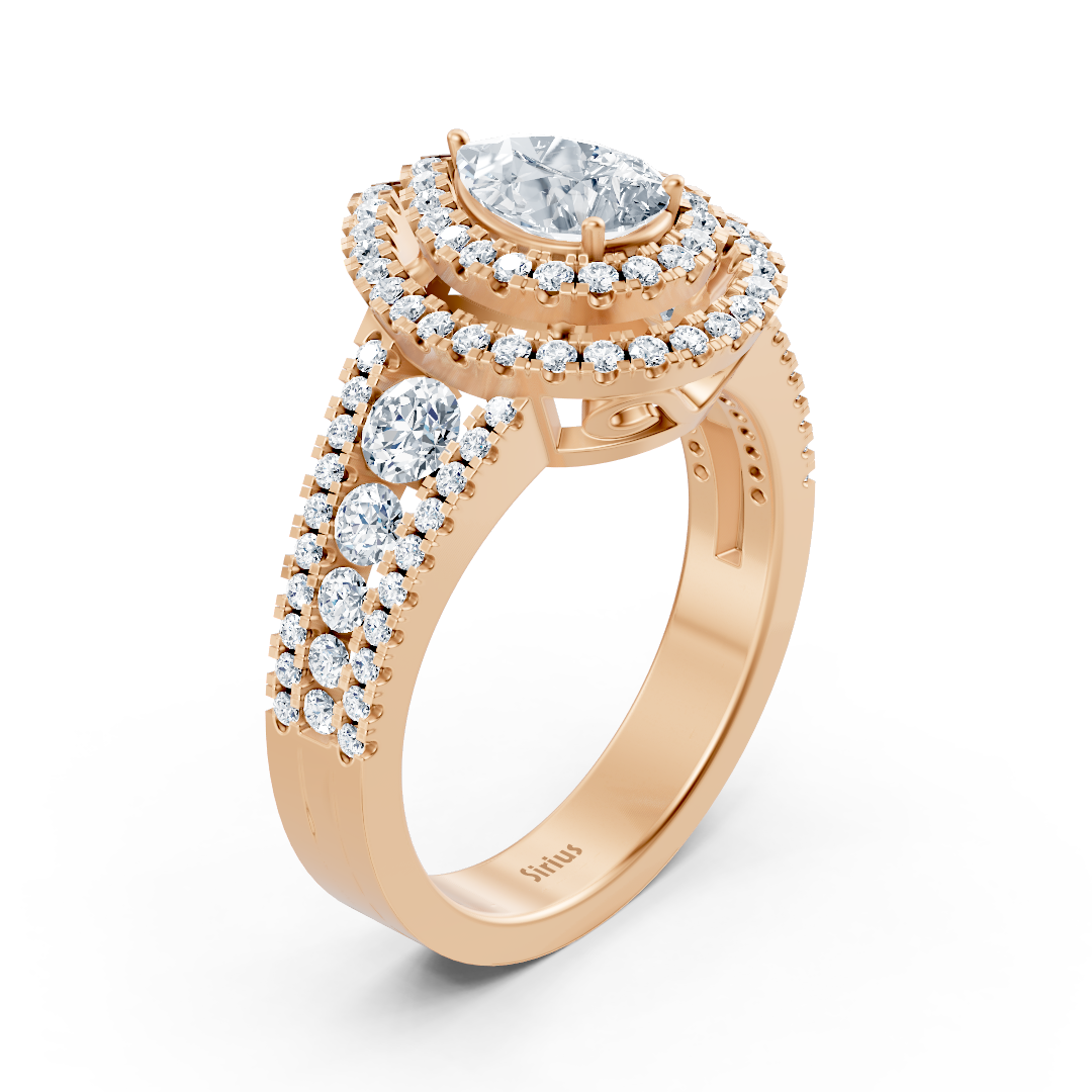 Birgie Halo Diamant & Topas Verlobungsring Roségold