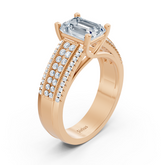 rose gold octagon diamond engagement ring