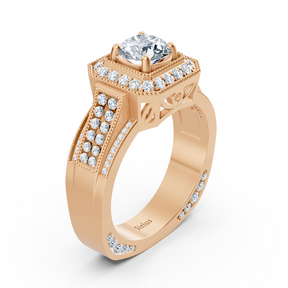 Birgie Sirius Roségold Passion Halo Diamantring mit Oktagon Schliffkranz