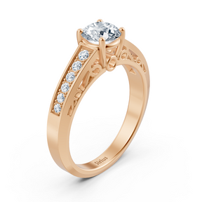 Birgie rose gold channel-set round-cut diamond ring