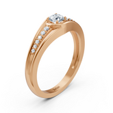 0.30 carat diamond accent ring in rose gold with side diamonds