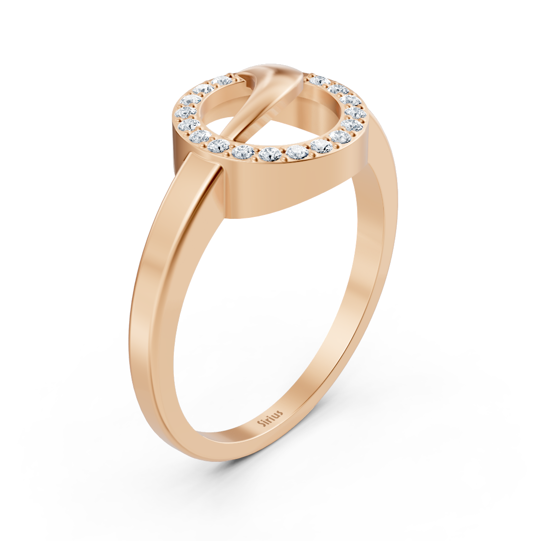 Graceful rose gold diamond ring with claw setting