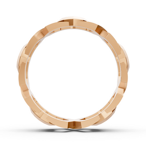 Bague exquise en or rose et diamants – design géométrique