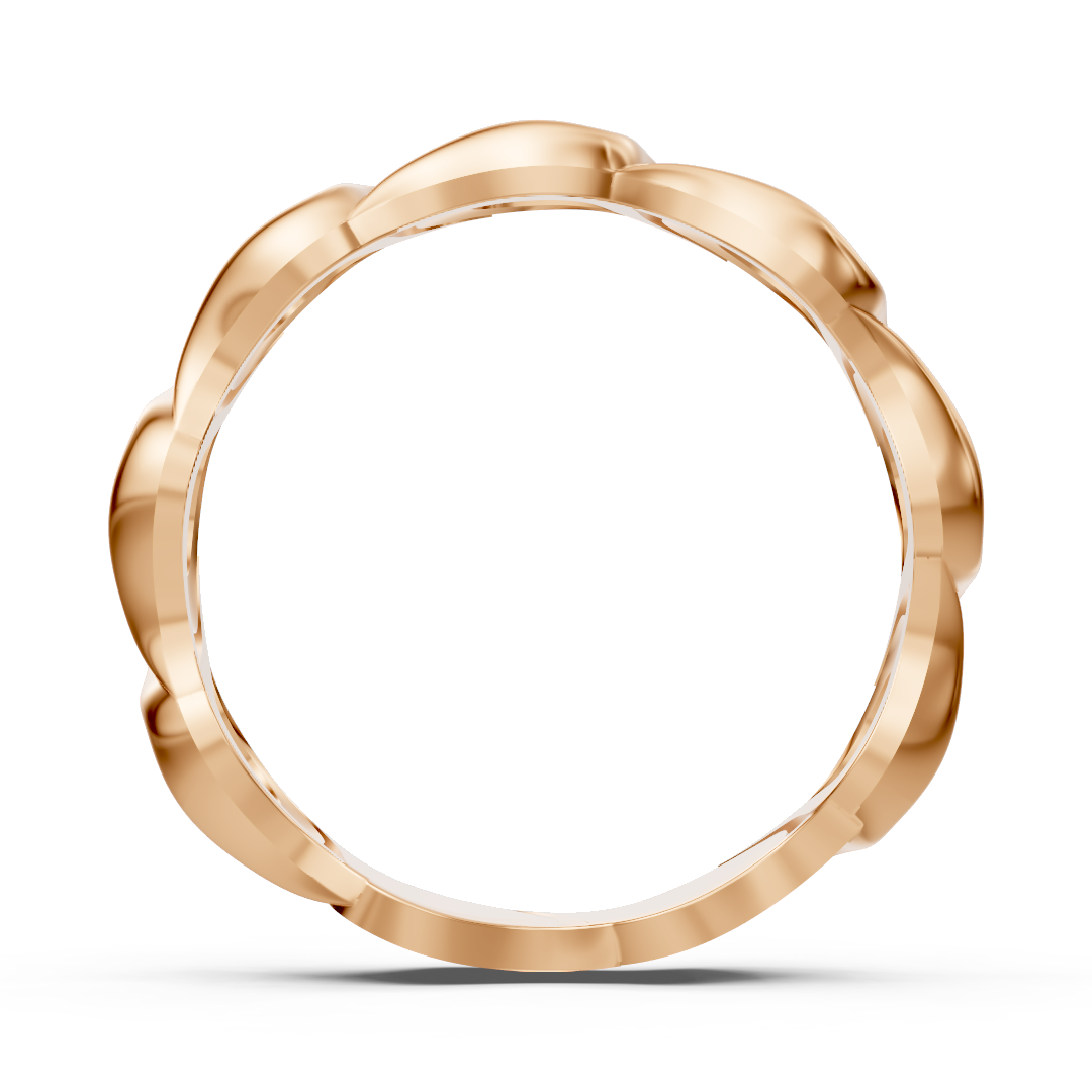 Elegant rose gold diamond ring with wave pattern
